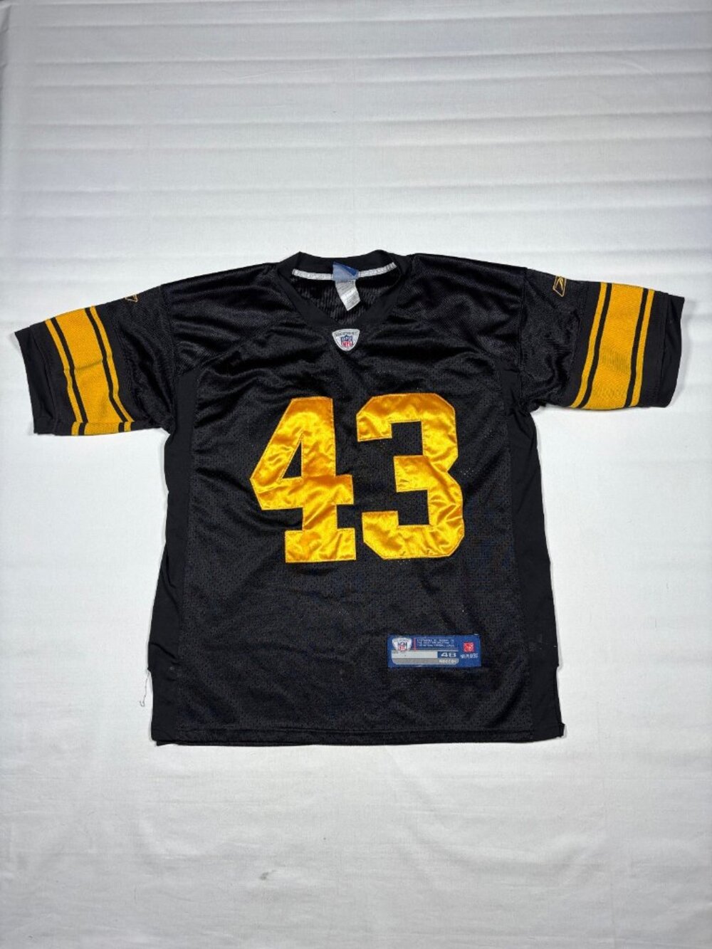 Reebok Pittsburgh Steelers Troy Polamalu 43 Onfield Stitched Jersey Black 48